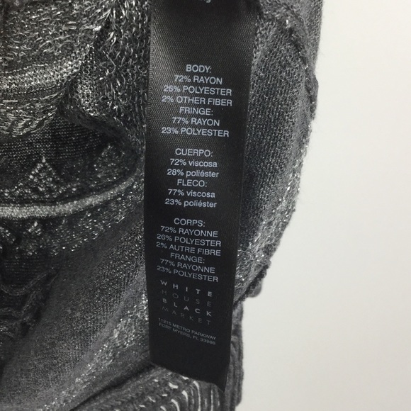 WHBM Embellished Fringe Tunic Sweater Small Grey - Picture 8 of 8